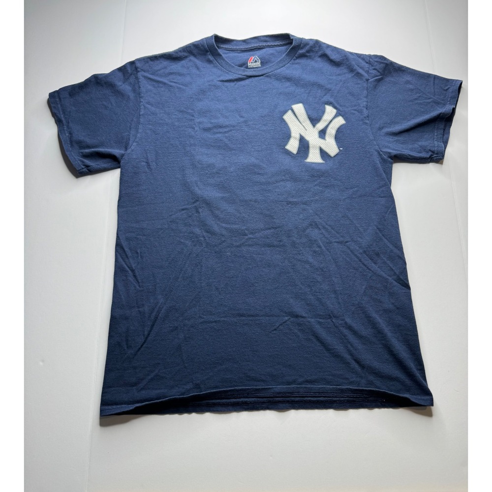 Majestic New York Yankees Aaron Judge 99 Navy Blue T-Shirt Mens Size Medium